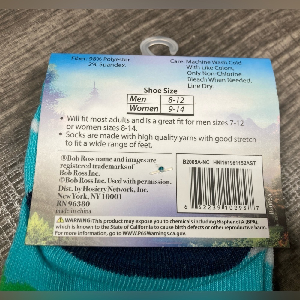 2 Pairs Bob Ross The Joy Of Painting Fuzzy Hair Novelty Socks NWT - Picture 6 of 6